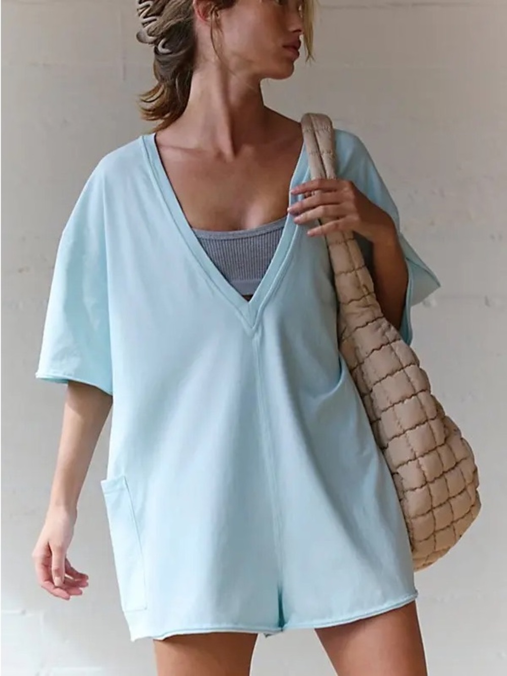 Baby Blue Free People Hot Shot Romper